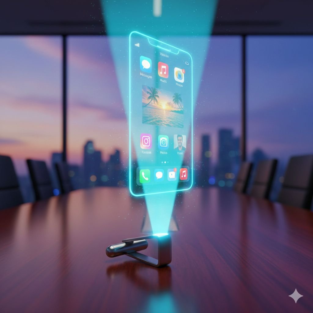 HoloTouch - Tela de um smartphone projetada em 4K